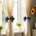 thumbnail image 4 of Boovnll Curtain Tiebacks, Sheer Organza Bow Window Drape Holdbacks, No Drill Cute Curtain Tie Backs for Sheer Curtain Bedroom Living Room,6x4in, 4 of 5