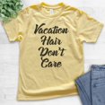 thumbnail image 2 of Kids Vacation Hair Don't Care T-shirt, Youth Kids Boy Girl T-Shirt, Vacation T-shirt, Travel Shirt, Vacay Shirt, Yellow, X-Small, 2 of 4