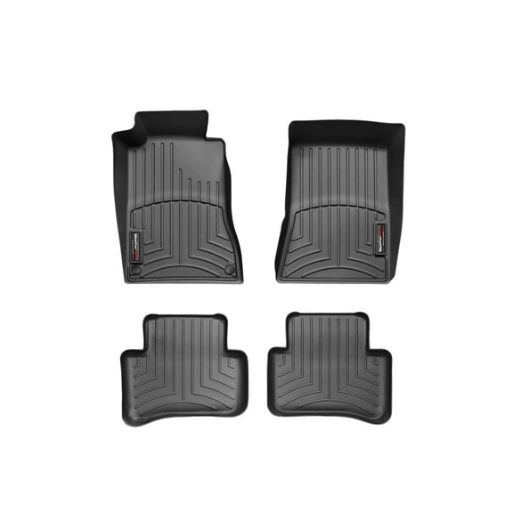 WeatherTech Custom Fit FloorLiners compatible with Mercedes C 32 AMG, C 55 AMG, C-Class - 1st & 2nd Row (2-pc. Rear Liner), Black