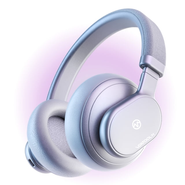 VEATOOL T1 Auriculares Bluetooth Sobre la Cabeza, 72H de Uso, Ligeros y Plegables, Almohadillas de Espuma con Memoria