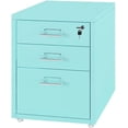 thumbnail image 1 of File Cabinet File Cabinet with 3 Drawer, Metal Mobile File Cabinet with Lock Casters, Under Desk Metal Locker Cabinet for (Color : Lake Blue), 1 of 1