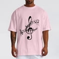 thumbnail image 2 of Bibifish Mens T-Shirts Loose Fit Crew Neck Music Note Print Tees Casual Daily Short Sleeve Tshirts, 2 of 5