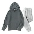 thumbnail image 4 of FDGIU Men's Oversized Fleece Hoodie - Long Sleeve Sweatshirt, 2025 Fall Winter Casual Wear, 4 of 7