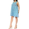thumbnail image 3 of Sakkas Marta Women's Casual Summer Tie Dye Flowy Boho Maxi Sleeveless Dress Loose - Turquoise - One Size, 3 of 5