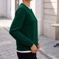 thumbnail image 4 of cocolona Womens Sweatshirts no Hood Crew Neck Patchwork Casual Long Sleeve Button Trendy Pullover Sweatshirts, 4 of 7