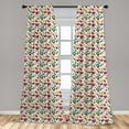 thumbnail image 5 of Ambesonne Christmas Curtains, Poinsettia Flower, Pair of 28"x84", Multicolor, 5 of 5