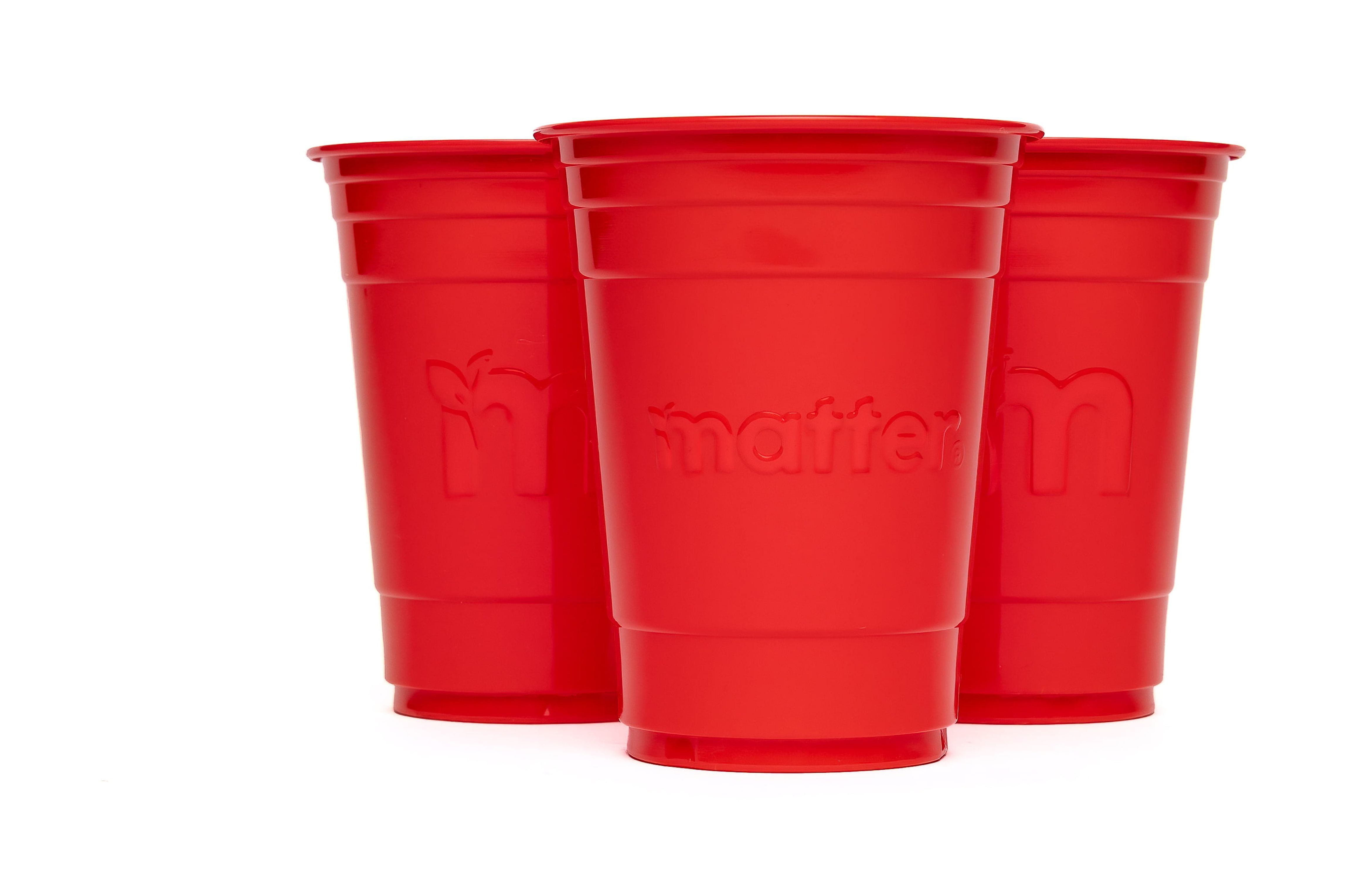 (2 pack) Matter Compostable Red Disposable Cups, 18 oz, 50 Count