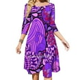 thumbnail image 2 of 60S Hippie Psychedelic Pattern Square Neck Dress Cute Loose Print Dresses Elegant Beach Party Dress Abstract Bright Colorful, 2 of 5