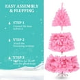 thumbnail image 6 of Veeboto 6ft Pink Hinged Spruce Artificial Christmas Tree, PVC Material Pink Full Tree with 1477 Branch Tips, 3 Parts Foldable Metal Stand Xmas Tree, Indoor Outdoor Festive Holiday Decoration, Pink, 6 of 10