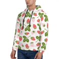thumbnail image 3 of Salouo Strawberry Floral Pattern Men's Fall Hoodie Sweatshirt,Sport Hoodie with Pockets for Men Pullover Casual Hooded Sweatshirt-3X-Large, 3 of 7