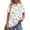 White Floral, variant on Fantaslook Womens Summer Tops Dressy Casual Short Sleeve Shirts Crew Neck Tunic Floral Blouses