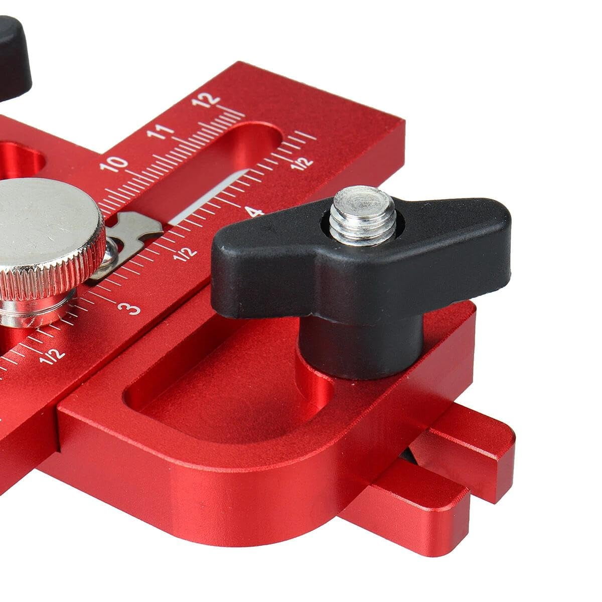 120mm Thin Table Saw Jig Aluminium Alloy Anodized Adjustable Limiter for Precision Woodworking Compatible with 19mm 30mm T-slot Track