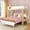 Blonde/White, variant on Max & Lily Mid-Century Modern Twin over Queen L-Shaped Bunk Bed, Solid Wood, White/Pecan