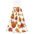 thumbnail image 2 of Pumpkins and Fall Leaves Hanging Towels with Loop Hand Towels Nylon Fastener Tape Design Dish Cloths 2 Pieces, 2 of 7
