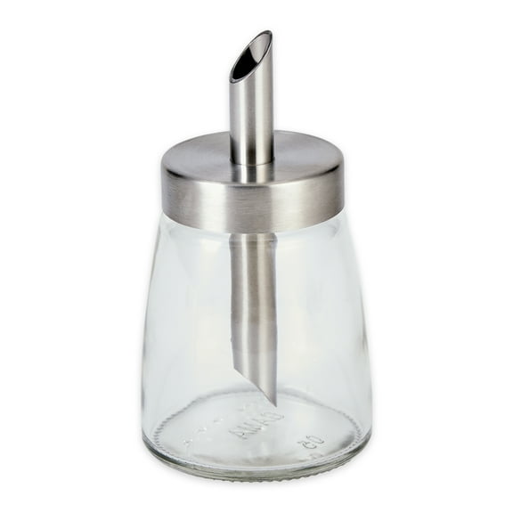Glass Sugar Dispenser with Pour Spout Stainless Steel Lid