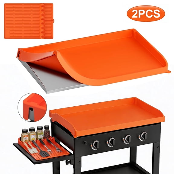 KOYMISKU 36" Silicone Griddle Mat & 16" Spatula Mat,Blackstone Heavy Duty Food-Grade Full-Edge Reusable Griddle Cover for All-Season Protection