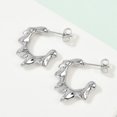 thumbnail image 3 of 304 Stainless Steel Melting Dripping Stud Earrings Half Hoop Earrings for Women Stainless Steel color 21x18.5x3.5mm Pin: 0.6mm, 3 of 4