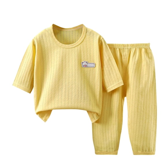 Odeerbi 1-6 Años Niños Niñas Pijama de Verano de Algodón de Manga Corta Conjunto de Pantalones Suaves Para Dormir Conjunto de Pijama Transpirable