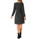 thumbnail image 3 of Vestido de tweed INSPIRE CHIC para mujer con escote cuadrado, mangas largas, elegante, de cóctel, a cuadros S Negro, 3 of 6
