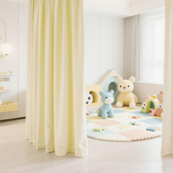 Velvet Grommet Drapes Set of 2, Noise Reducing Room Darkening Curtains for Bedroom & Living Room