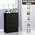 thumbnail image 5 of Topcobe Standing Indoor Wooden Cabinet with 4 Drawers, Bathroom Furniture, Toilet Storage Organizer, Black, 5 of 8