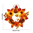 thumbnail image 3 of Halloween Wreath Pumpkin Maple Leaf - Harvest Festival Door Hanging Decor, Autumn Thanksgiving Wall Decoration for Porch Home(Orange,A), 3 of 6