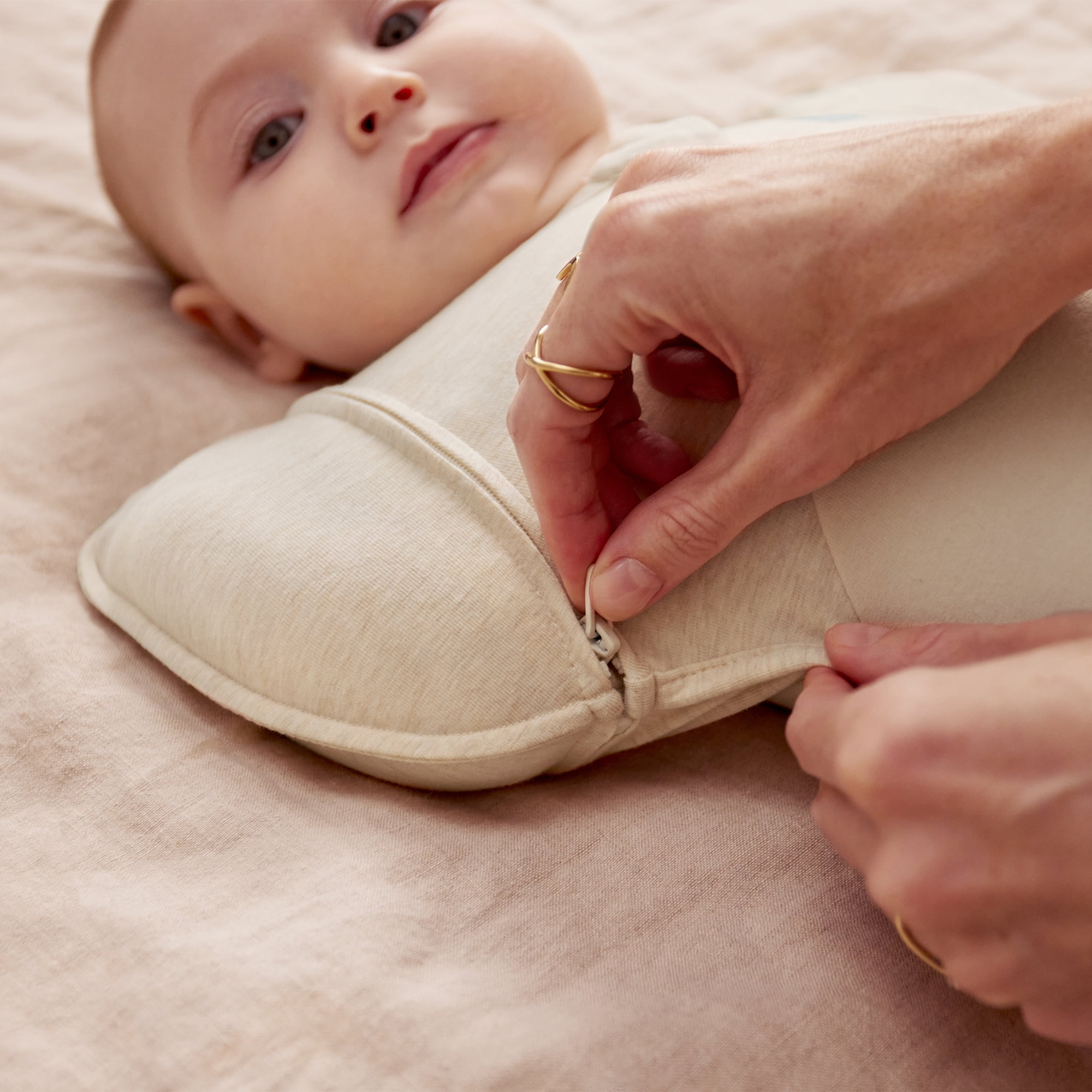 Love to Dream Swaddle UP Transition Baby Sleep Bag Fleece 1.5 TOG, Zip-Off Wings, Large 19-24 lbs, Oat Twigs