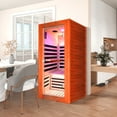 thumbnail image 6 of Single Person Infrared Sauna with 7 Epoxy Heaters & Oguman Wood - Home Use with Bluetooth Speakers & Towel Rails, 6 of 6