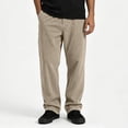 thumbnail image 4 of LODIENY Corduroy Pants for Men with Pockets Drawstring Elastic Waist Straight Wide Leg Baggy Casual Sweatpants Khaki S, 4 of 6