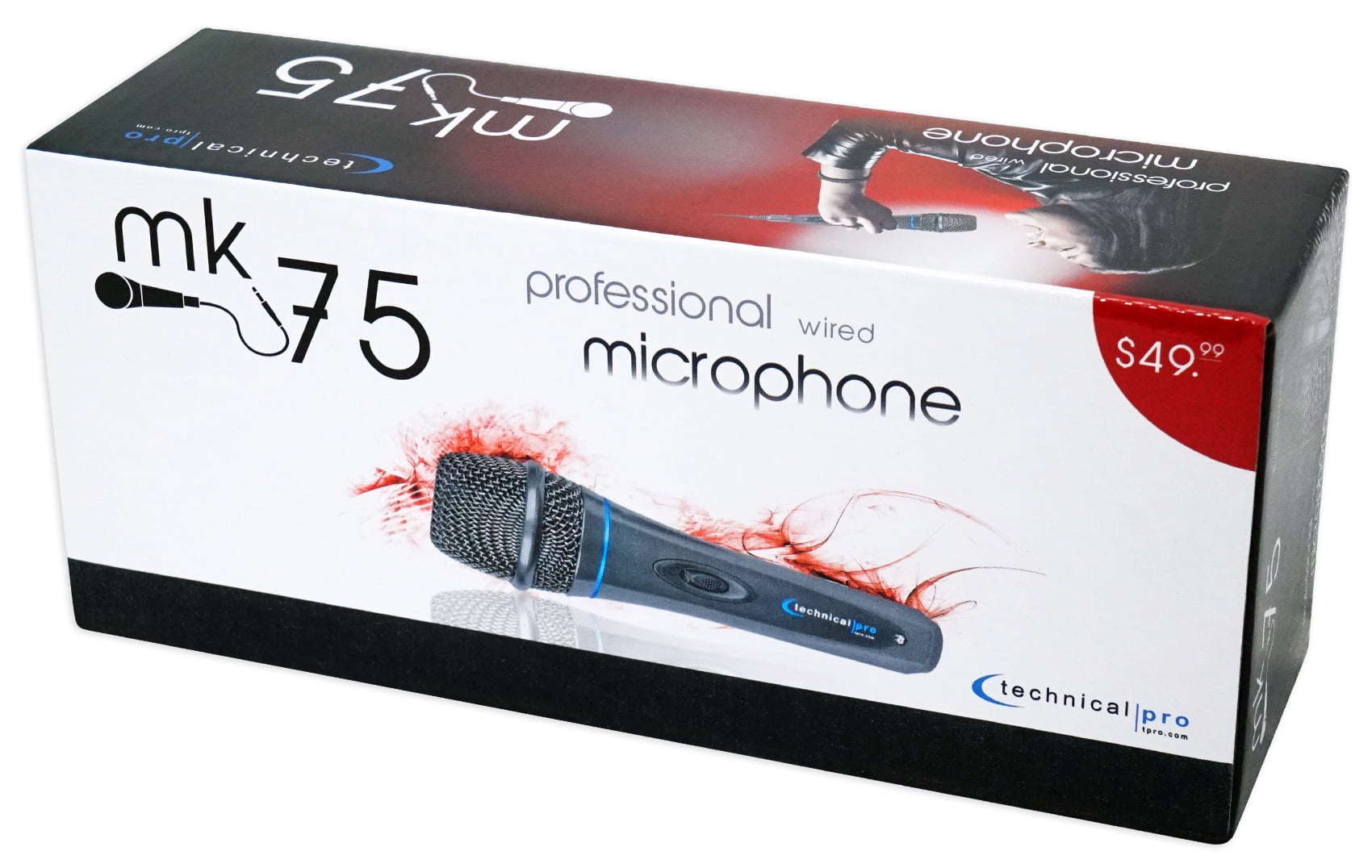 2 Technical Pro MK75 Karaoke DJ Wired Microphones Mics+10 ft. XLR to 1/4" Cables