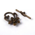 thumbnail image 2 of U8MO 10 Sets Tibetan Alloy Flower Toggle Clasps Nickel Free Bronze Findings 28x20mm, 2 of 4