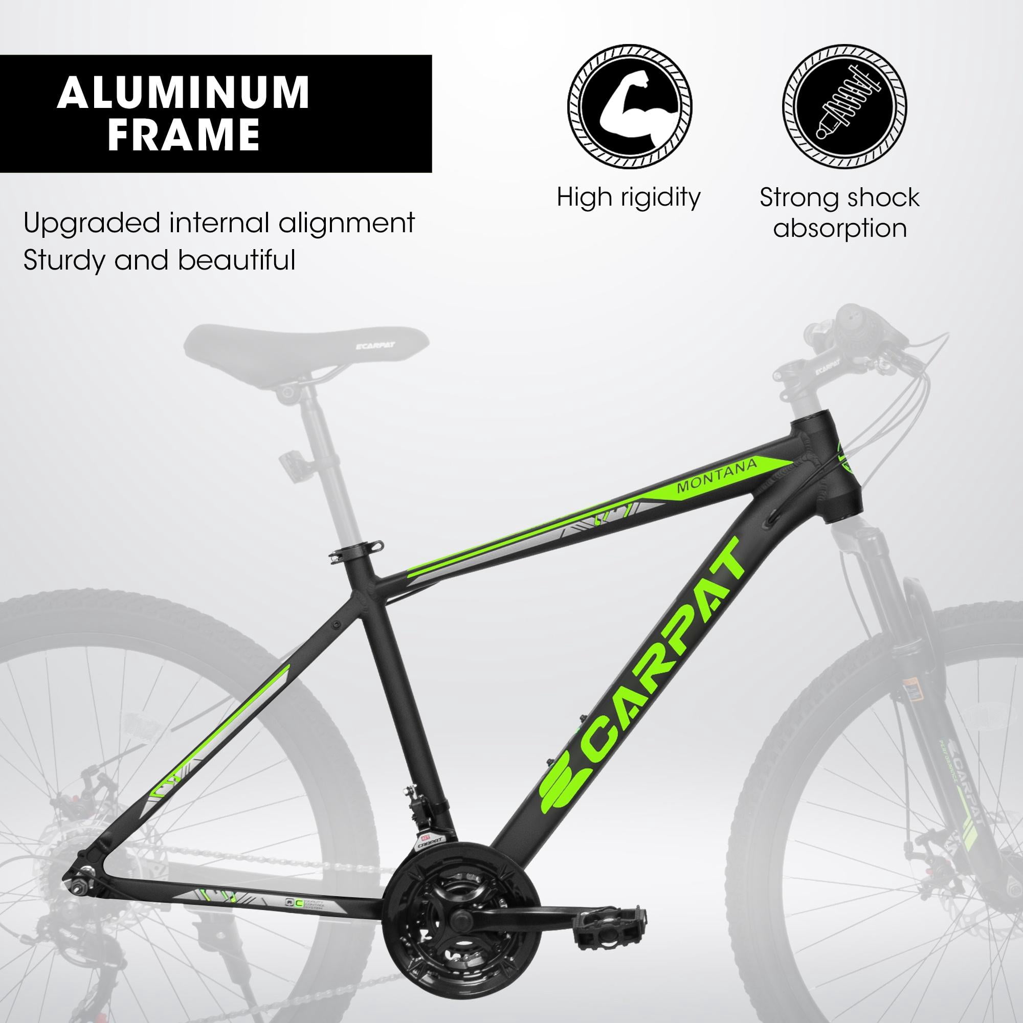 26 inch Mountain Bike, Shimano 21 Speed Dual Drive, Dual Disc Brake ,Front Suspension MTB For Women Men Blue Orange