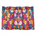 thumbnail image 7 of Yayeee Kitchen Curtains Light Filtering 27"x24" Rod Pocket Short Cafe Window Panel, Red Whimsical Floral, 7 of 7