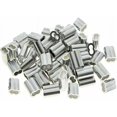 thumbnail image 1 of General Purpose Cable Fixtures, Easy to Use Wire Rope Aluminum Sleeves with Aluminum Crimping Loop Sleeve, Silver Tone (50 Pieces), 1 of 5
