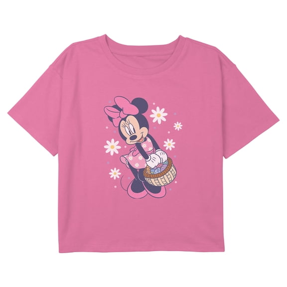 Girls Minnie Mouse Floral Easter Basket T Shirt