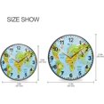thumbnail image 2 of Dreamtimes Cartoon World Map with Funny Animals Pattern Wall Clock Silent Non Ticking 12 Inch Round Easy to Read for Home Office School Clock, 2 of 7