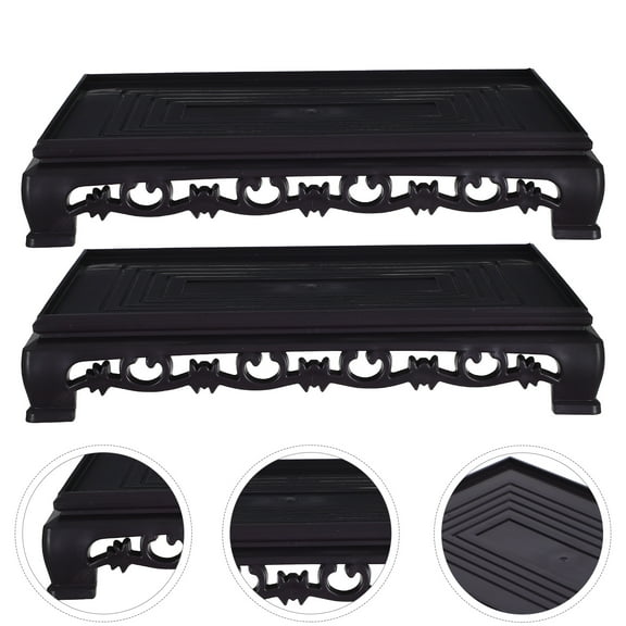 NICEXMAS 2Pcs Plastic Plant Riser Black Sturdy Indoor Plant Pot and Vase Display Rack