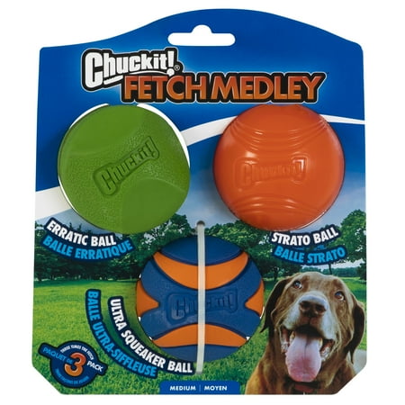 UPC: 0029695330728 | Chuckit! Fetch Medley Ball Dog Toy with Squeaker  3 Count