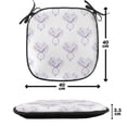 thumbnail image 4 of Vegetables Chair Seating Cushion Set of 6, Monochrome Repeating Simplistic Food Pattern with Sketchy Drawn Beetroots, Seat Pads with Anti-slip Backing, 16"x16", Quartz and White, by Ambesonne, 4 of 7