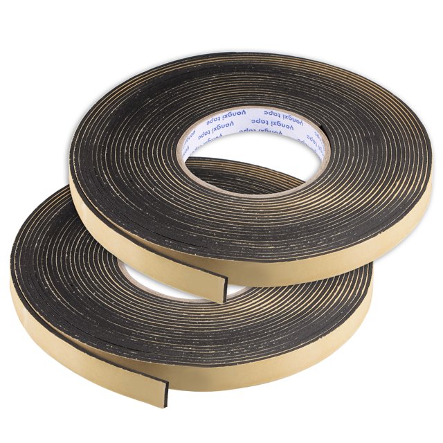 Burlete Adhesivo EVA, Cinta Aislante Espuma de de Una Cara 15mm Ancho 2mm Grosor 10m Longitud, Burlete Puerta Burlete Ventana, Paquete de 2