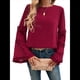 thumbnail image 3 of Blusas de Larga Acampanadas y Holgadas para Mujer, Otoño e Invierno 2025, Temperamentales, para Mujer Vino Tinto L, 3 of 10