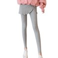 thumbnail image 1 of Gibobby leggings deportivos para mujer Pantalones gruesos de mujer en otoño e invierno y culottes falsos de dos piezas que abrazan la cadera（Gris， L), 1 of 5