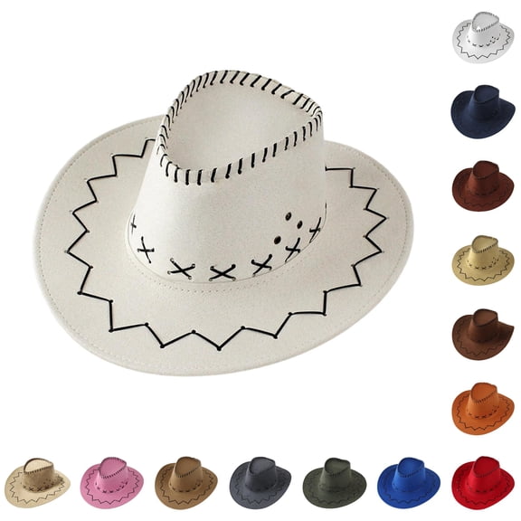 TBWNWG Leather Kid's Cowboy Hat for Themed Parties Dress Up And Halloween Western Style Headwear for Boys And Girls Ages 5-14,Size One Size