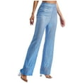 thumbnail image 6 of TiaoBug Womens Glitter Sequins Wide Leg Pants Rave Dance Fully Lining Loose Bling Trousers Light Blue L, 6 of 7