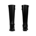 thumbnail image 2 of BLISSFUL STEP Women's Boots Faux Leather Knee High Riding Buckle Side Zipper Chunky Low Heel Boots Black 6, 2 of 6