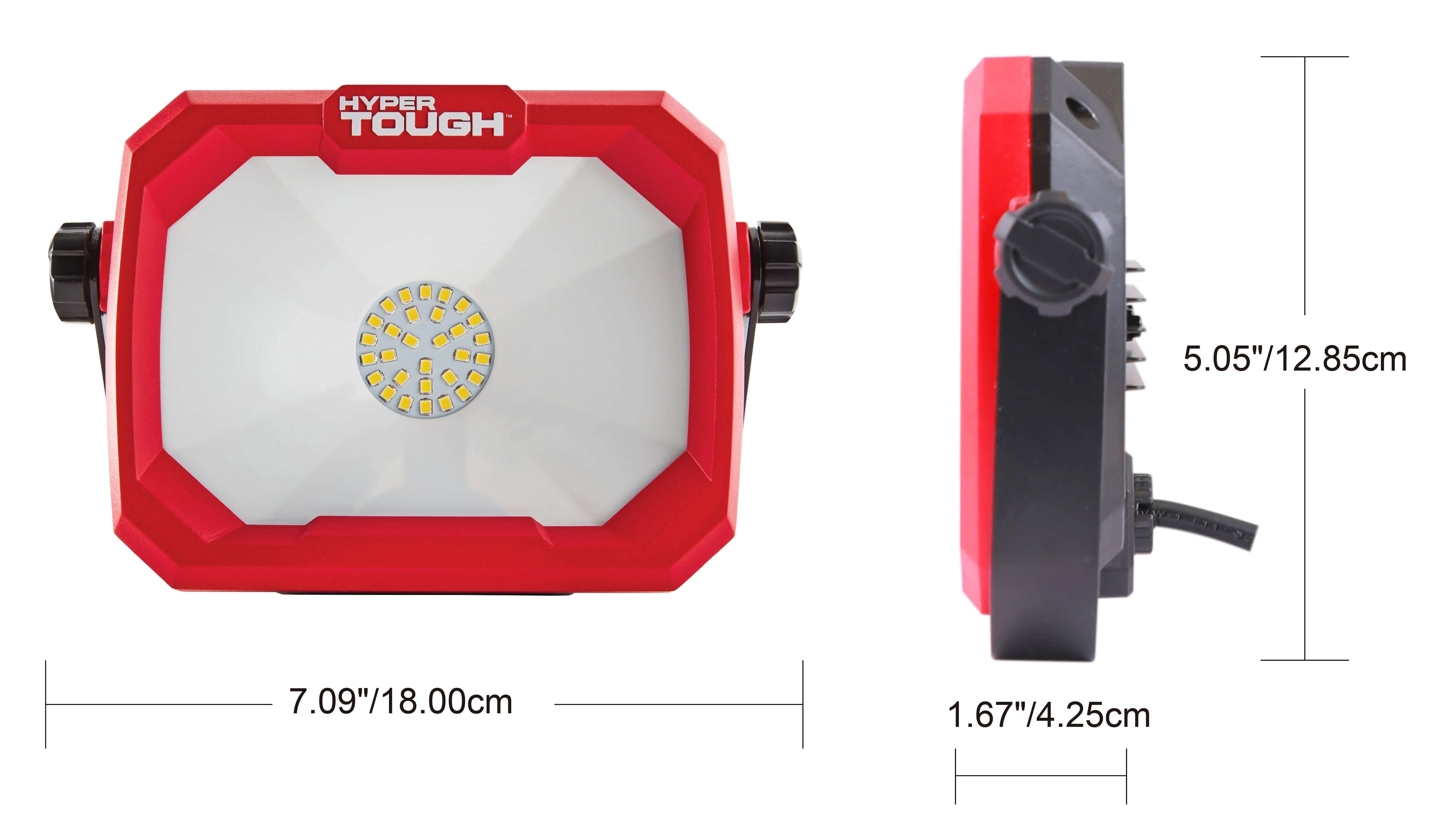 (4 pack) Hyper Tough 2500-Lumen LED Portable Work Light, 360° Swivel Head, Fold-Flat Stand, 5-ft Corded Power, Indoor Jobsite, Garage & Workshop Light, 1 Pack