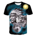thumbnail image 1 of Camiseta de lobo Animal para niños, ropa de verano para niñas, camisetas de manga corta, ropa informal para niños, camisetas para adolescentes, camisetas de lobo 7T Gao Jinjia LED, 1 of 2
