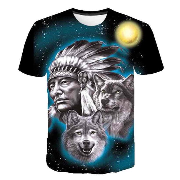 Camiseta con diseño de lobo y Animal para niño, ropa para niña, camiseta de moda 3D con dibujos animados para niño de 1 a 14 años, camiseta informal de verano para niños de Hip Hop Street Top11T Gao Jinjia LED