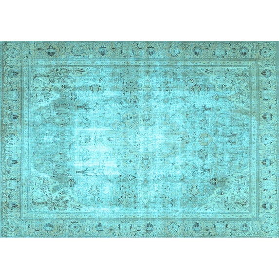 Ahgly Company Indoor Rectangle Persian Light Blue Traditional Area Rugs, 8' x 10'
