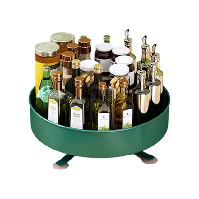 Kitchen Storage Rack Seasoning Rack Household Seasoning Products Storage Box Multifunctional 360-degree Rotating Floor Storage Rack